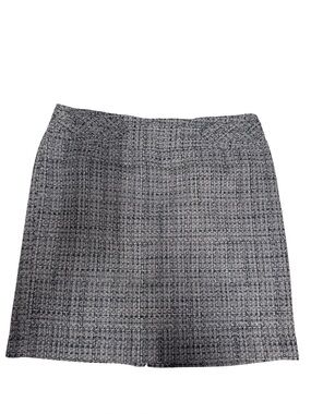 LOFT Navy and White Tweed Pencil Skirt